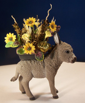 Baby Burro with Sunflowers - Click Image to Close